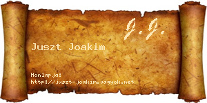 Juszt Joakim névjegykártya